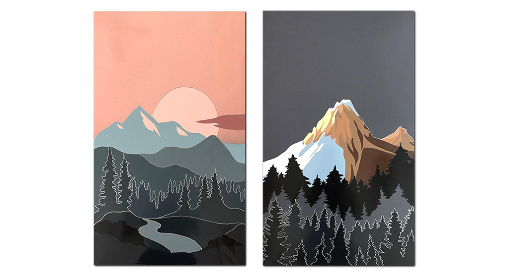 Металлокерамический дизайн-обогреватель UDEN-S "Гірська долина" (диптих)