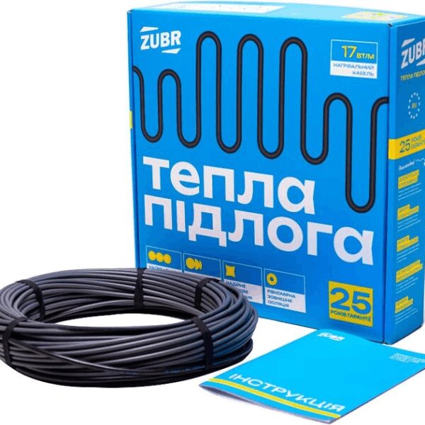 Нагревательный двухжильный кабель Zubr DC Cable 17 Вт/140 Вт