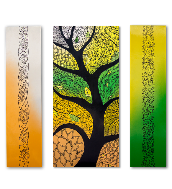 Металлокерамический дизайн-обогреватель UDEN-S "Осінній блюз" (триптих)