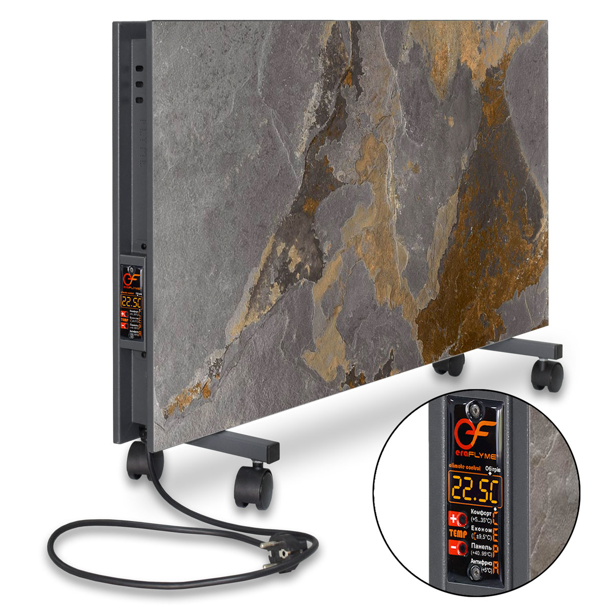 Двохстороння керамічна панель на роликах FLYME 1200PG cлейт 1 Двохстороння керамічна панель на роликах FLYME 1200PG cлейт