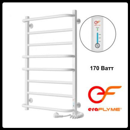 Полотенцесушитель электрический белый ERAFLYME 800 R (170 Вт)