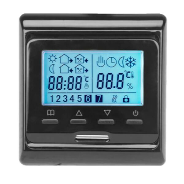 Терморегулятор для теплої підлоги з програматором E51 Чорний