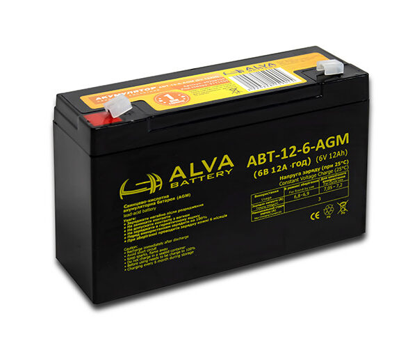 Акумулятор свинцевий AGM АВТ-12-6-AGM (6V12AH)