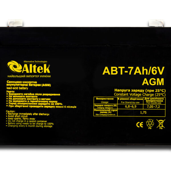 Акумулятор ALTEK ABT 7Ah 6V AGM