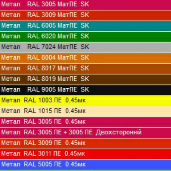 Гладкий оцинкованный лист с полимерным покрытием matt в бухтах