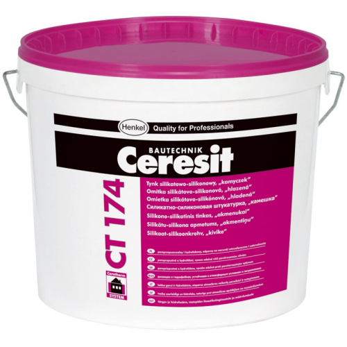 Ceresit CT-174 Штукатурка силикат-силиконовая (барашек), 25кг Фракция -1,5 мм