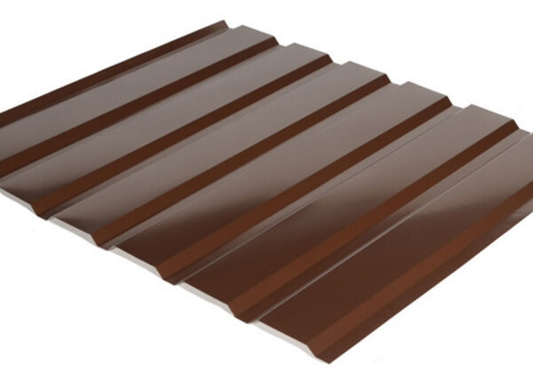 Профнастил фасадный, стеновой С-18 (цвет 8017 - коричневый, глянец) металл Китай
