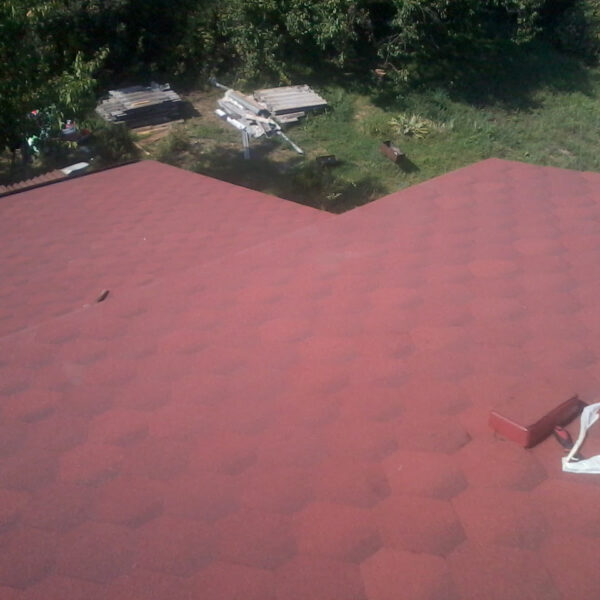 Битумная мягкая однослойная черепица Акваизол мозаика огненная лава