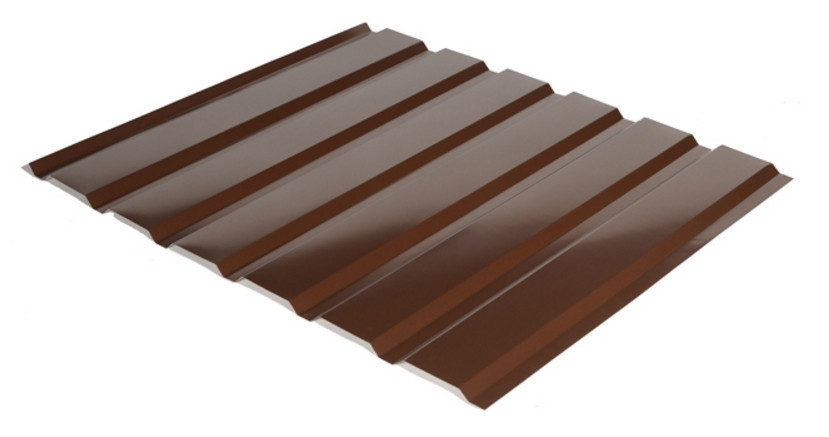 Профнастил С-18 RAL 8017 (коричневый) PE 0.45 фасад 1 Профнастил С-18 RAL 8017 (коричневый) PE 0.45 фасад