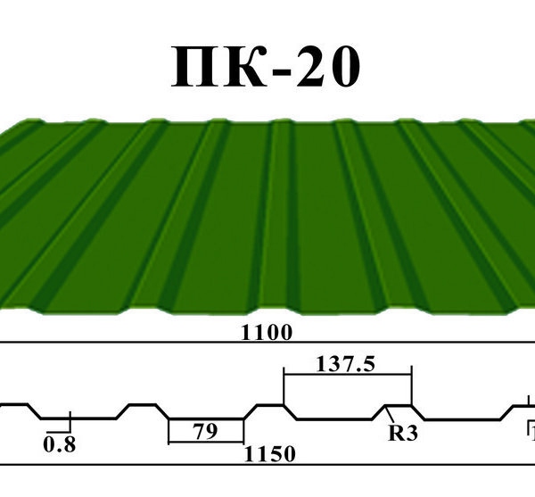 Профилированный настил Китай 0.43 мм