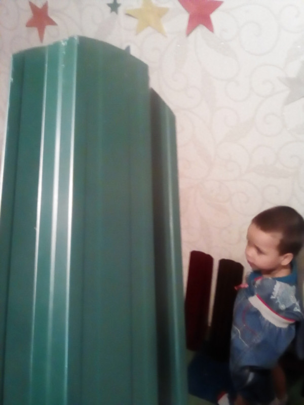 Забор штакетник трапециевидный металлический зелёный двухсторонний глянец - длинна от 50 см до 2 метров. 1 Забор штакетник трапециевидный металлический зелёный двухсторонний глянец - длинна от 50 см до 2 метров.