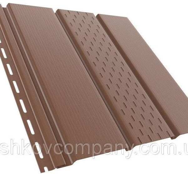 Сайдинг софит Asko коричневый (перфорированная панель)