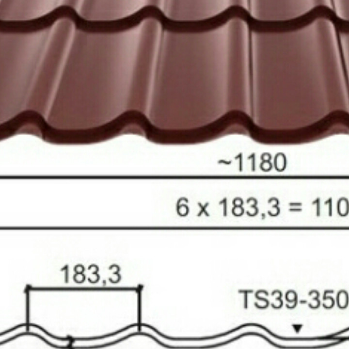 Металлочерепица 0,45 мм Италия лист однотайловый (1180 мм*50 мм). 1 Металлочерепица 0,45 мм Италия лист однотайловый (1180 мм*50 мм).