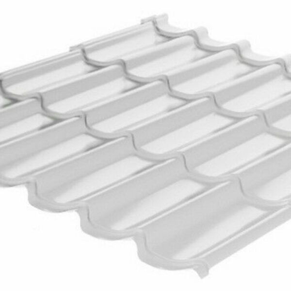 Металлочерепица Rauni Мегасити RAL 9003 (белая) PE 0,45 Standart Китайская по