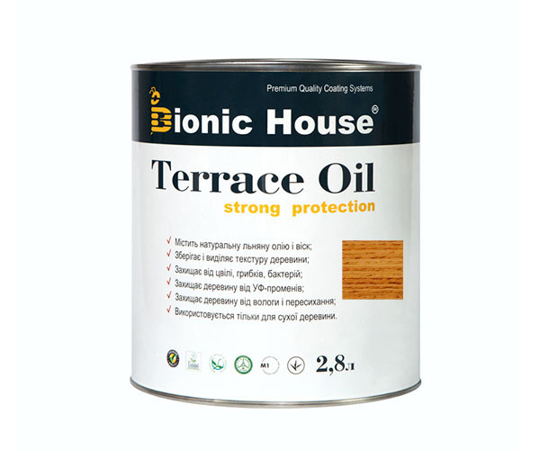 Масло льняное для терасс Орех Bionic-House банка 2,8 л.