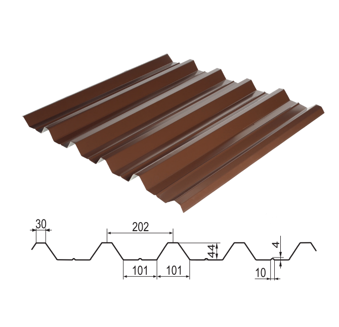Профнастил кровельный несущий, с большой волной НС-44 (цвет 1015 - бежевый, глянец) металл Китай 1 Профнастил кровельный несущий, с большой волной НС-44 (цвет 1015 - бежевый, глянец) металл Китай