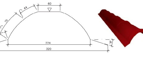 Конёк полукруглый Ruukki 50 plus 0.5 мм RA-1-BRO.