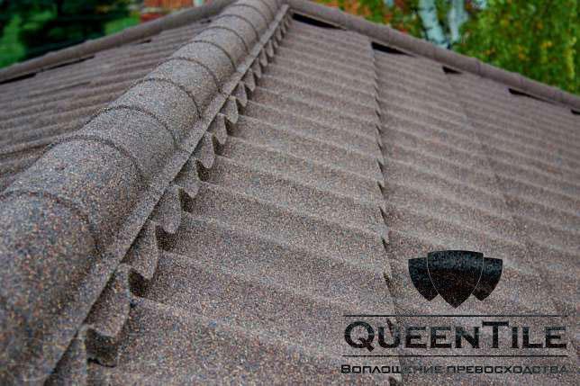 Композитная металлочерепица QueenTile Стандарт Кофе (6-ти Таловый лист) 1 Композитная металлочерепица QueenTile Стандарт Кофе (6-ти Таловый лист)