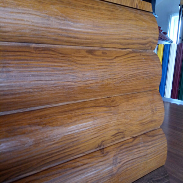 Металлосайдинг Блокхаус Термастил под дерево дуб 3 д 0.4 мм Южная Корея.