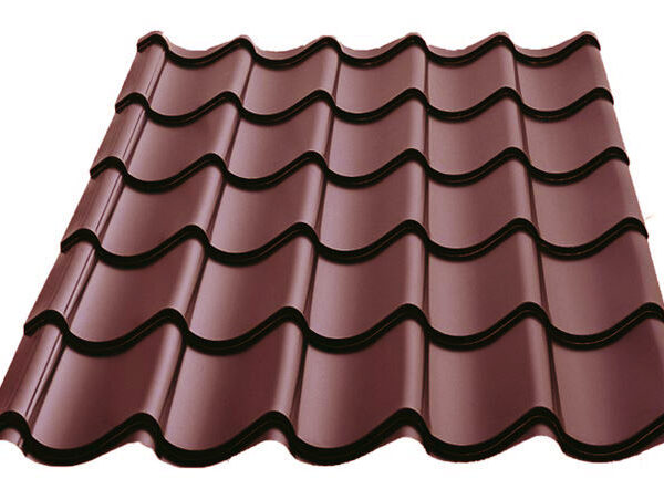 Металлочерепица Металлика 8017 - Monterrey Plus в ЗD срезе,Китай PEMA 0,45 мм