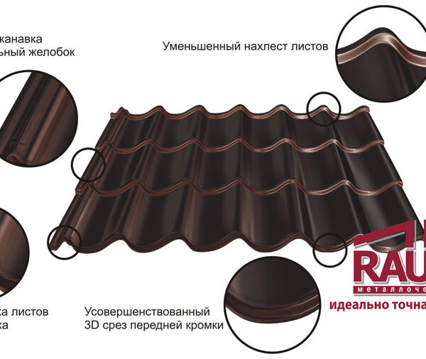 Металлочерепица от производителя цена, 346 грн RAUNI STANDART (металл Корея)