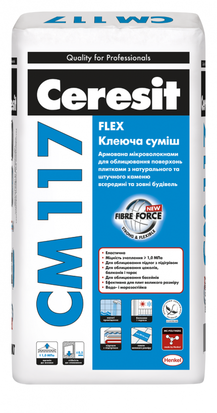 Клей для плитки Ceresit CM-117, 25кг 1 Клей для плитки Ceresit CM-117, 25кг