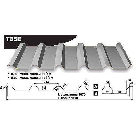 Профнастил Blachy Pruszynski кровельный T - 35 Е - 0,7 мм Алюмоцинк