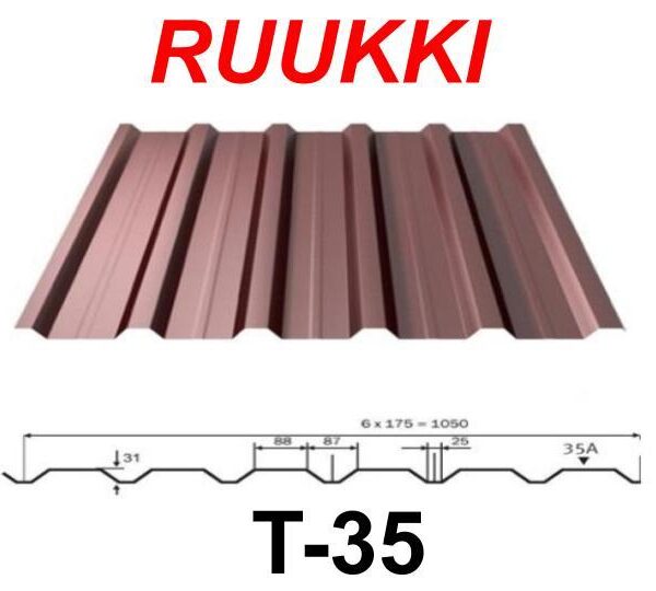 Профиль кровельный Т 35-88-1050 Ruukki 0,5 мм | RR | 887 | 32 | Crown BT