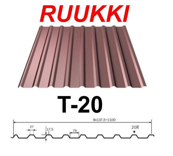 Профиль "Ruukki T-20-30W-1090 - 0,5мм", CROWN BT • RUUKKI 40 RR 32 •