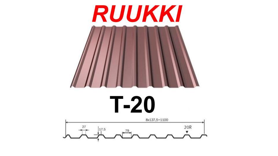 Профиль "Ruukki T-20-30W-1090 - 0,5мм", CROWN BT • RUUKKI 40 RR 32 • 1 Профиль "Ruukki T-20-30W-1090 - 0,5мм", CROWN BT • RUUKKI 40 RR 32 •