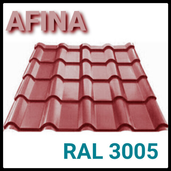 Металлочерепица "AFINA" 0,45 мм  PEMA RAL 3005 Турция