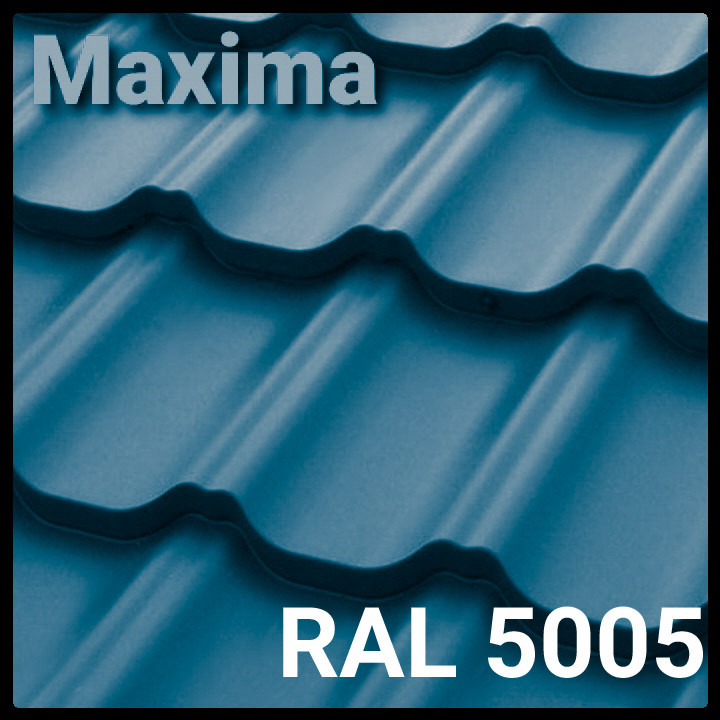 Металлочерепица MAXIMA 0,45 мм PEMA RAL 5005 Италия 1 Металлочерепица MAXIMA 0,45 мм PEMA RAL 5005 Италия