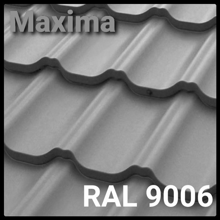 Металлочерепица MAXIMA 0,45 мм PEMA RAL 9006 Optima Steel 1 Металлочерепица MAXIMA 0,45 мм PEMA RAL 9006 Optima Steel