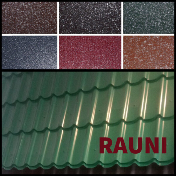 Металлочерепица 0,59 m2 | Rauni Standart | Корея 0,45 мм RAL 6005 | размер листа 1180 мм * 500 мм |