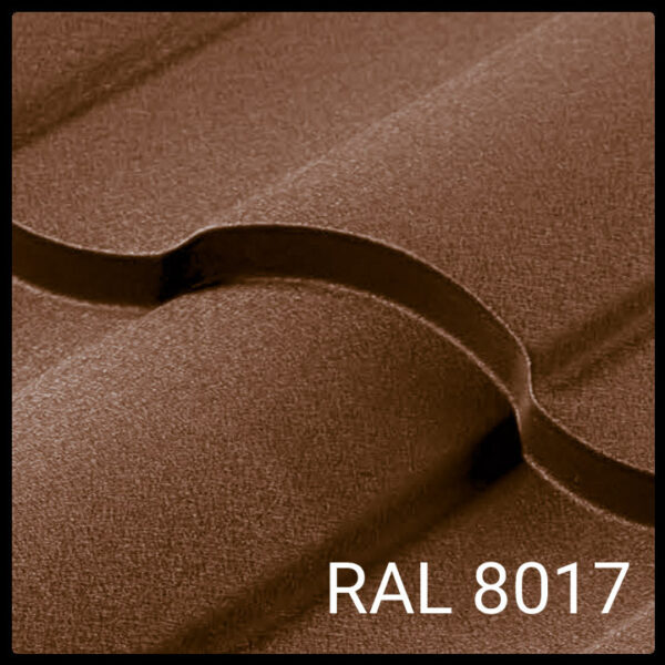 Металлочерепица "Валенсия" PEMA RAL 8017 Германия 0,5 мм (Матовая)