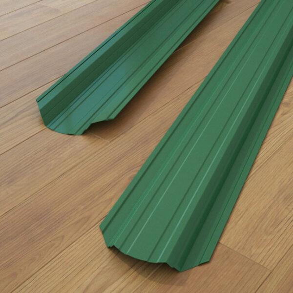 Забор штакетник трапециевидный металлический зелёный двухсторонний глянец - Матт.