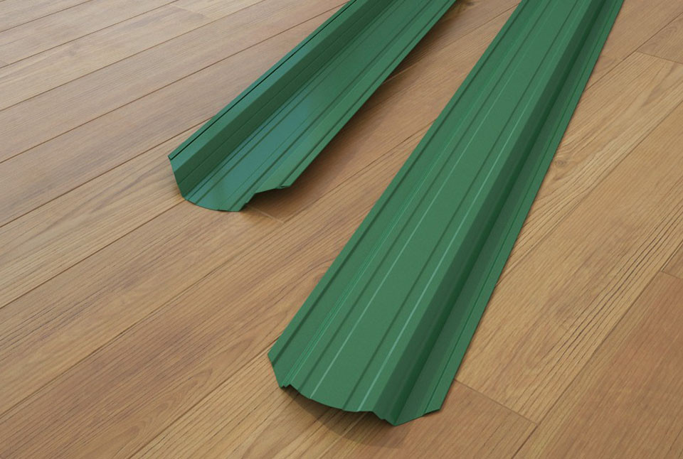 Забор штакетник трапециевидный металлический зелёный двухсторонний глянец - Матт. 1 Забор штакетник трапециевидный металлический зелёный двухсторонний глянец - Матт.