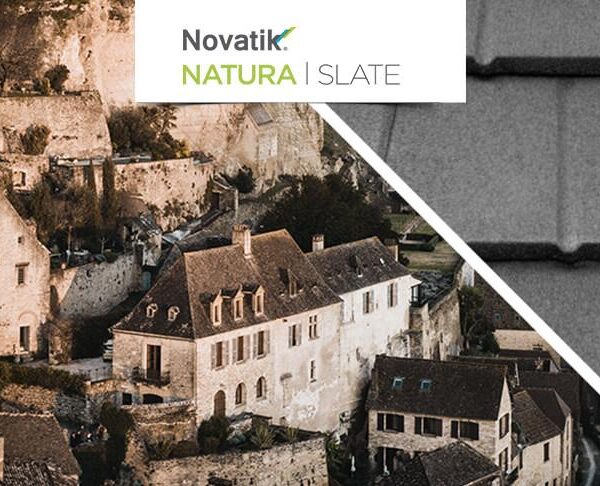 Композитная черепица Novatik NATURA SLATE silver moon (серебристый серый)