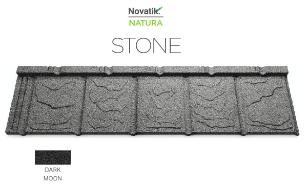 Композитная черепица Novatik NATURA STONE Dark Moon (черный)