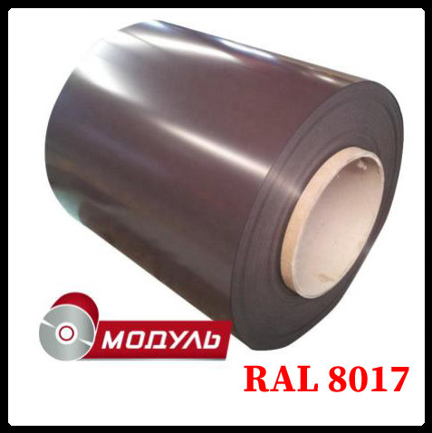 Рулоны оцинкованные 0,45 мм с глянцевым полимерным покрытием "Модуль Украина" RAL 8017