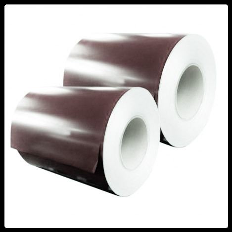 Рулонная сталь Sea Hyper™ Корея 0,45 мм - гладкий лист с полимерным покрытием PE 25 микрон Коричневый 8017, PE
