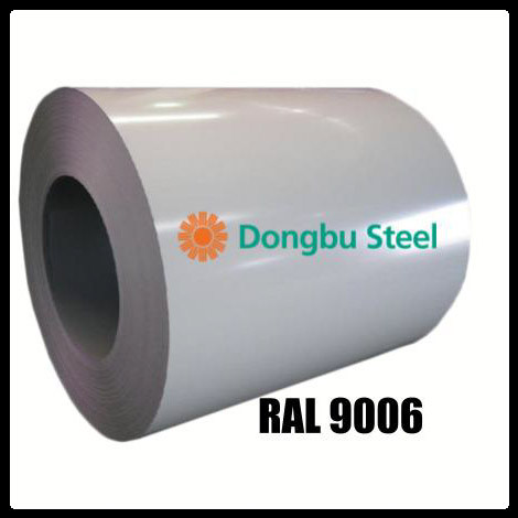 Рулонная сталь "Dongbu Steel" ( Корея ) 0,45мм — гладкий лист с полимерным покрытием RAL 9006