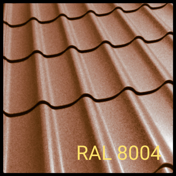 Металлочерепица MELBOURNE 0,5 мм RAL 8004 Matt 1 Металлочерепица MELBOURNE 0,5 мм RAL 8004 Matt