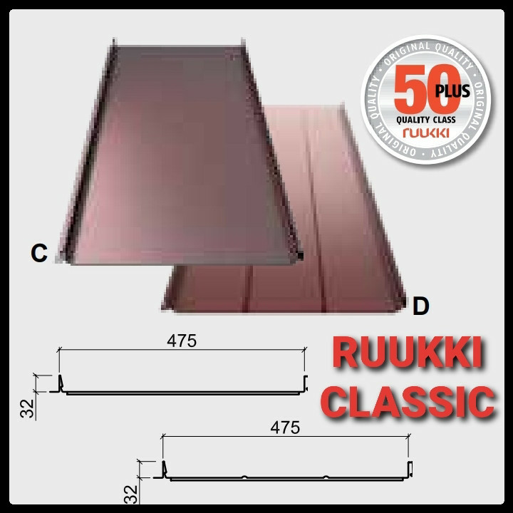 Кровельные фальцы-Ruukki Classic Premium- 0.6 мм embossed, фальцевая кровля из Финляндии. 1 Кровельные фальцы-Ruukki Classic Premium- 0.6 мм embossed, фальцевая кровля из Финляндии.