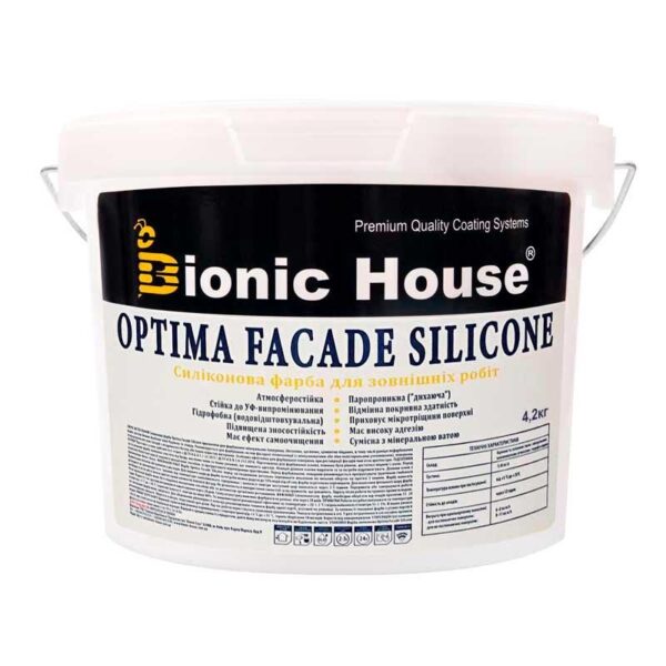 Optima Facade Silicone - Износоустойчивая гидрофобная силикон-акриловая краска для минеральных фасадов