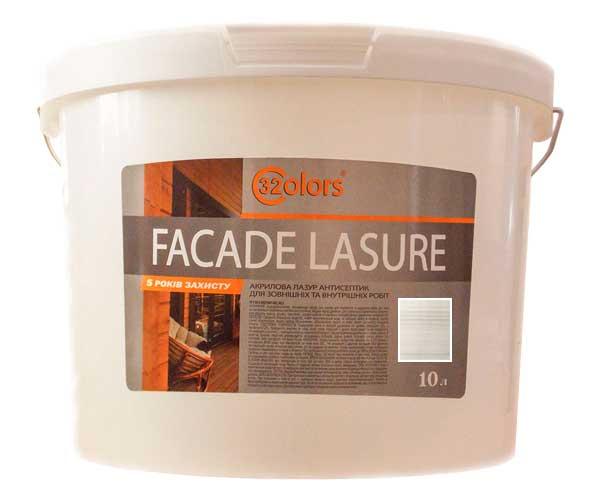 Краска-лазурь для дерева фасадная бытовая 32 COLOR 10л Белый Дуб