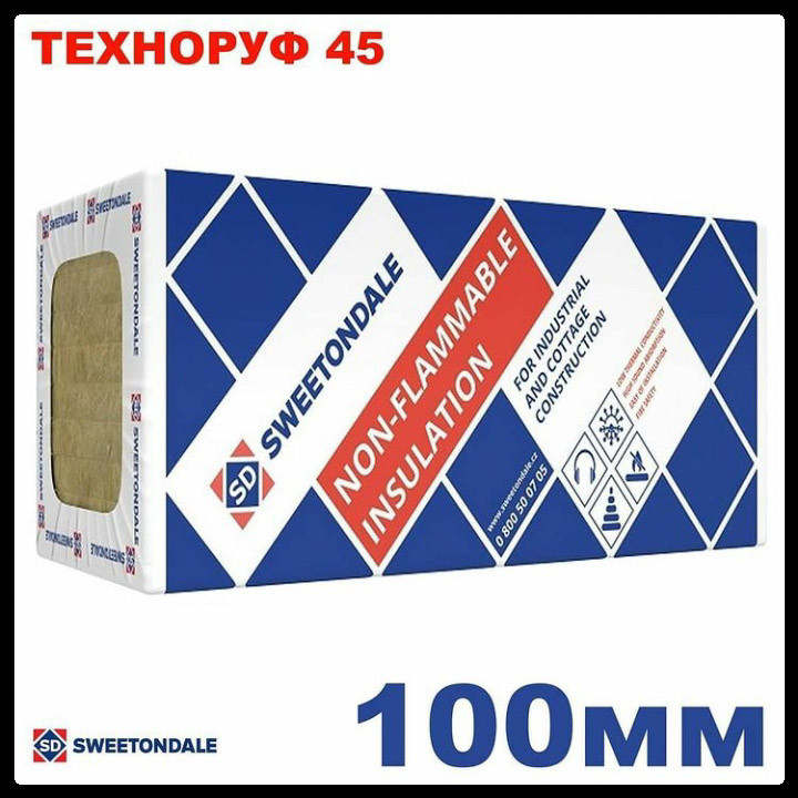 Базальтовый утеплитель Техноруф Н Оптима 100мм | 2,16 м2/упк 1 Базальтовый утеплитель Техноруф Н Оптима 100мм | 2,16 м2/упк