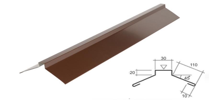 Конёк фигурный №3 Корея МАТ 0,45 мм 1 Конёк фигурный №3 Корея МАТ 0,45 мм