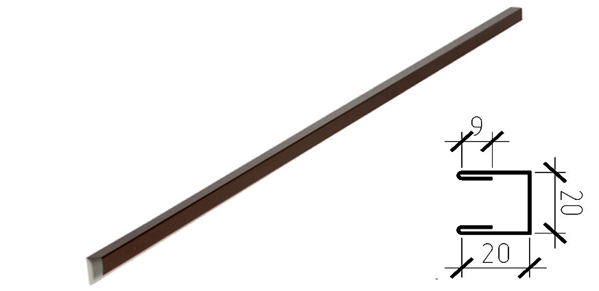 Планка декоративная для С-18 RAL 8017 1 Планка декоративная для С-18 RAL 8017