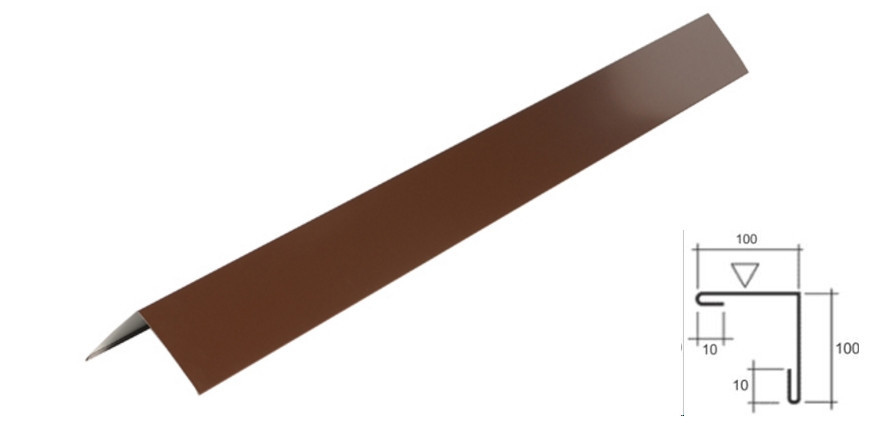 Уголок внешний №1 (100х100) 0,45 мм Корея 1 Уголок внешний №1 (100х100) 0,45 мм Корея